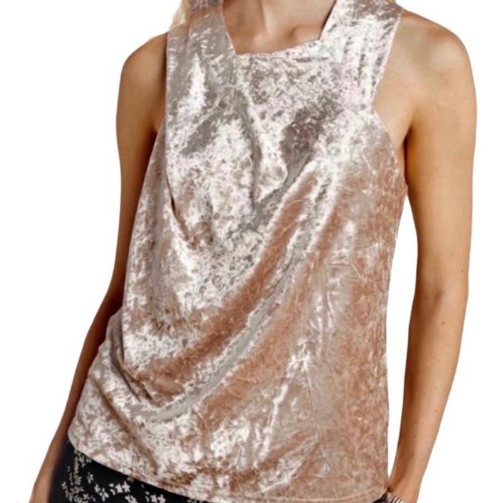 Anthropologie Beige Porridge Velvet Tank Top/Cami - Size Large NWT
